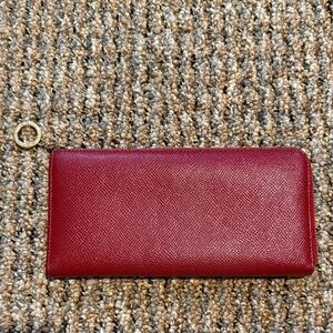 Bvlgari Red Leather Wallet